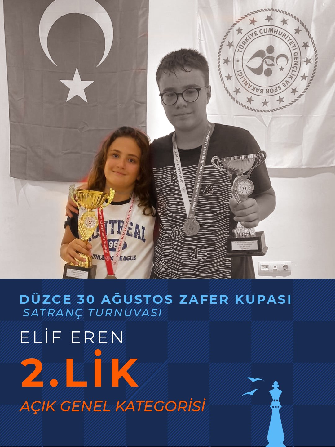 2. Düzce 30 Ağustos Zafer Kupası'nda Elif ve Mehmet Akif Eren'den İkili Podyum