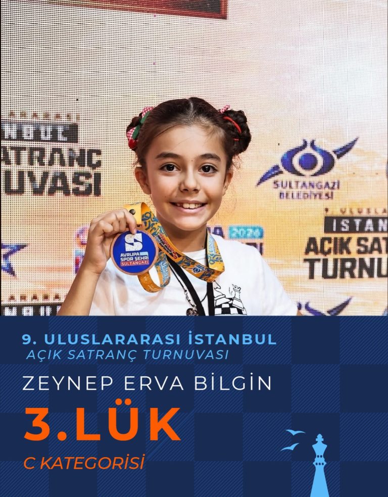9. Uluslararası İstanbul Açık’ta Zeynep Erva Bilgin C Kategorisi Kadınlar’da 3. Oldu