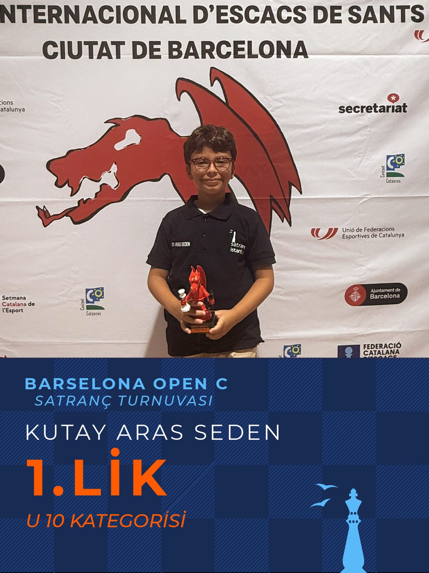 Barcelona Open'da Büyük Başarı: Kutay Aras Seden C Kategorisi U10 Şampiyonu