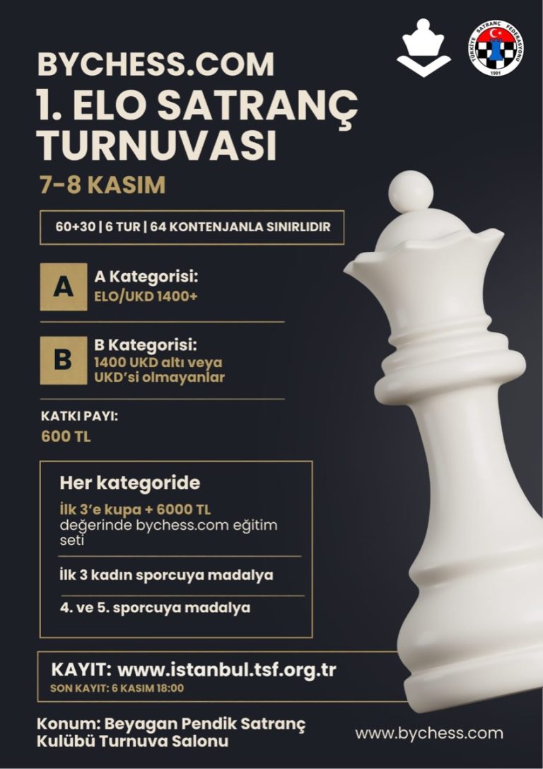 Bayegan Pendik’ten yeni turnuva serisi: ByChess.com UKD ve ELO turnuvaları Kasım’da başlıyor